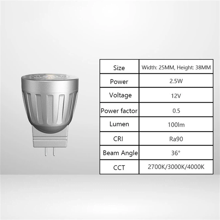 Custom MR8 LED Spotlights - 2.5W (2700K/3000K/4000K) Wholesale high quality