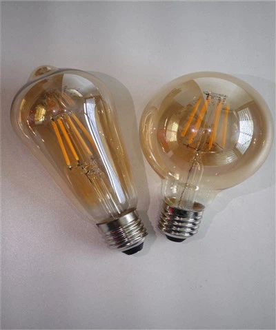 Bec LED G45 E14 cu filament transparent - 6W lumină decorativă, strălucire albă caldă